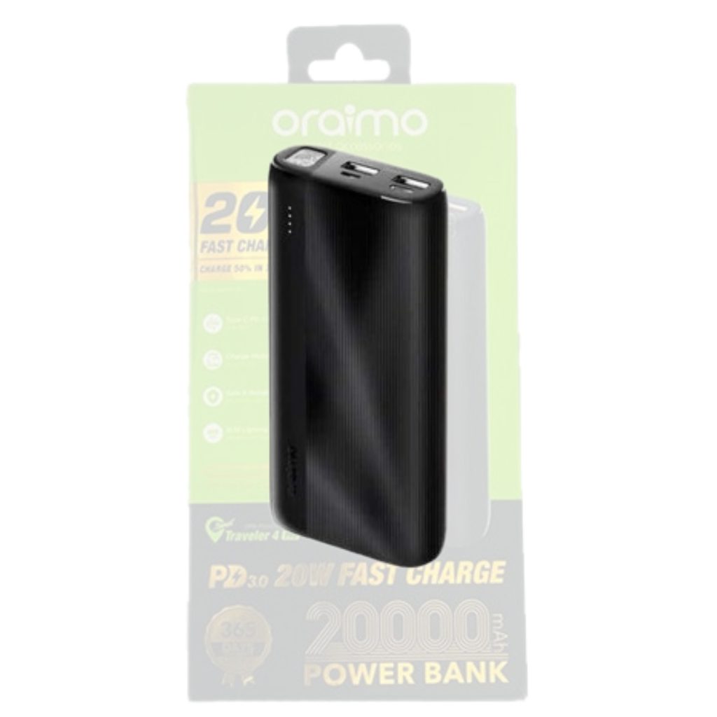 alt="Oraimo Traveler 4 Pro 20000mAh 20W Power Bank نمای جلو
