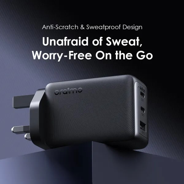نمای جلوی شارژر oraimo HyperGaN با پورت USB-C