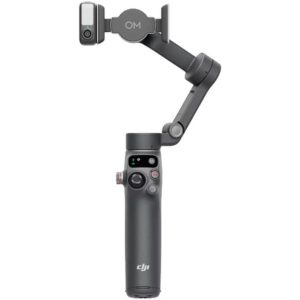 نمای نزدیک از دسته و کنترل‌های گیمبال DJI Osmo Mobile 7P